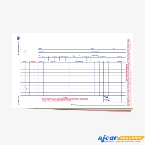 Parts Invoice - 3 Part